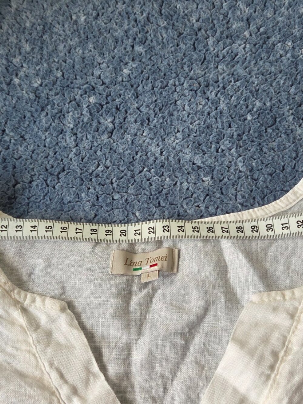 Beautiful Linen White and Beige Dress. Like New - Picture 7 of 10